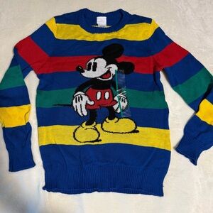 Target Kids' Mickey Mouse Striped Sweater - Red, Blue, Yellow, Green